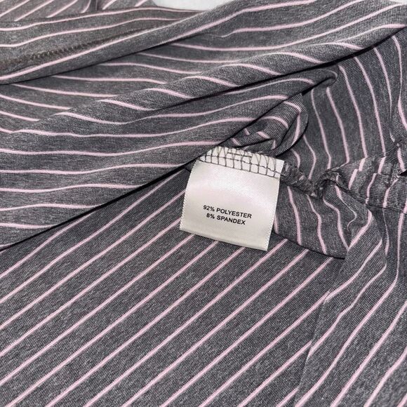 Peter Millar Summer Comfort Golf Polo Men's Size Large Gray Pink Striped Shirt - Picture 5 of 7